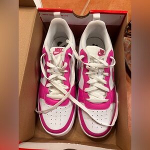Nike Women's Fuchsia and White Sneakers